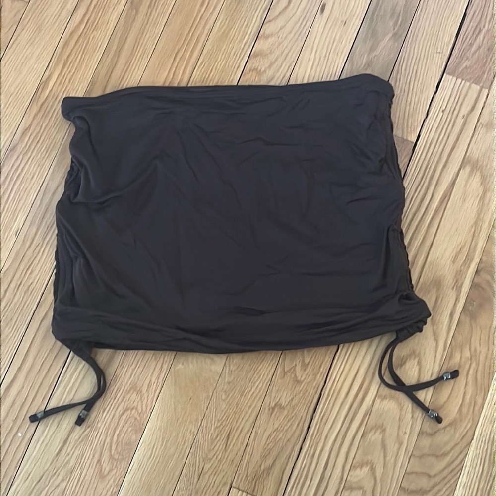 Chocolate brown Michael Kors adjustable swim skirt